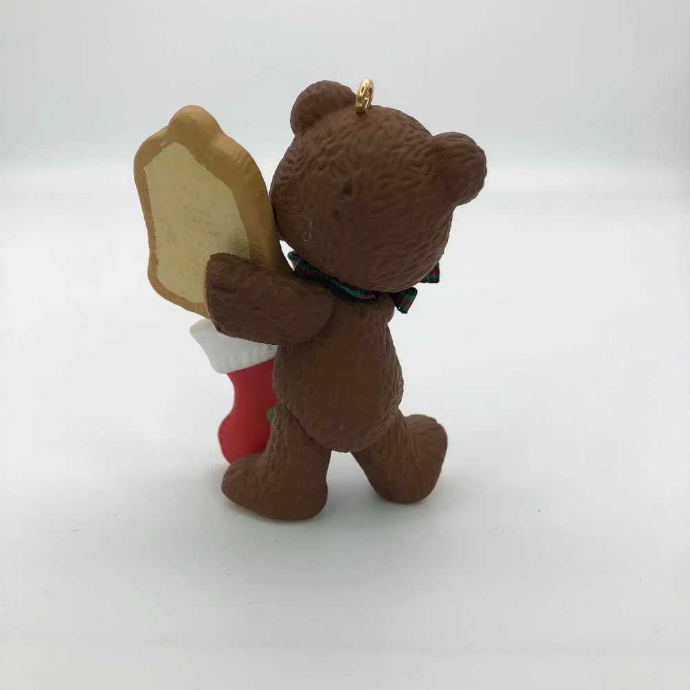 Vintage Hallmark Ornament Teddy Bear Figurine for Child's 3rd Christmas 1996 NEW